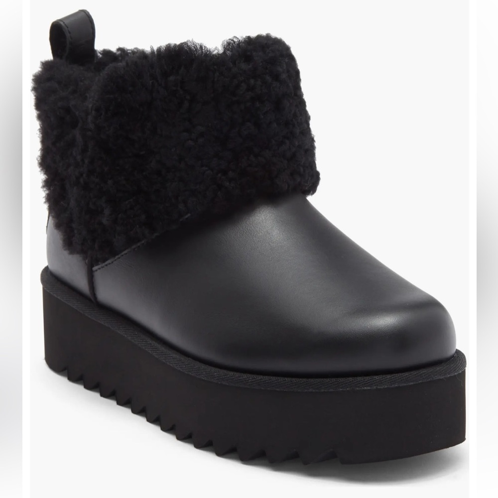 UGG Ultra Mini Alina Curled Genuine Shearling Platform Boot